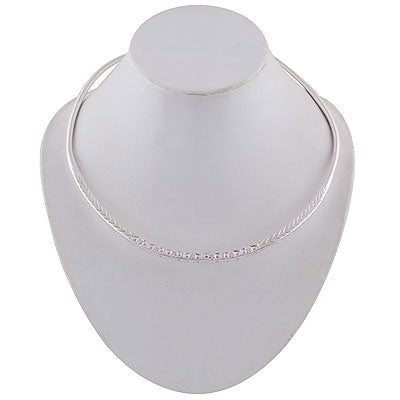 Beautiful Engraved Design On Plain 925 Sterling Solid Silver Necklace - R6800002-38