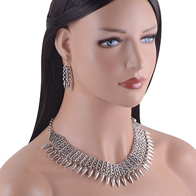 Alluring Handcrafted Bold Pattern Plain 925 Sterling Solid Silver Necklace Sets - R7000007-1