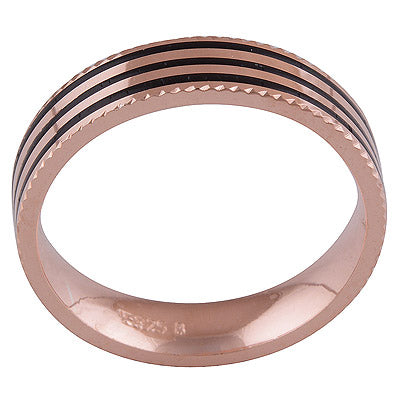 Rose Gold Plated Plain 925 Sterling Silver Ring - R7004-1