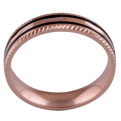 Rose Gold Plated Plain 925 Sterling Silver Ring - R7004-14