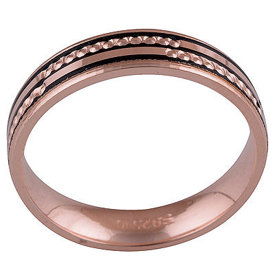 Rose Gold Plated Plain 925 Sterling Silver Ring - R7005-20