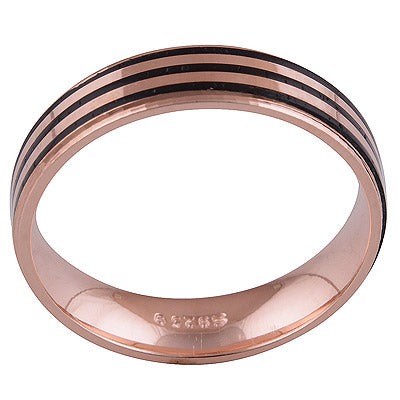 Rose Gold Plated Plain 925 Sterling Silver Ring - R7007-17