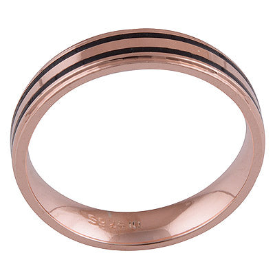 Rose Gold Plated Plain 925 Sterling Silver Ring - R7007-25