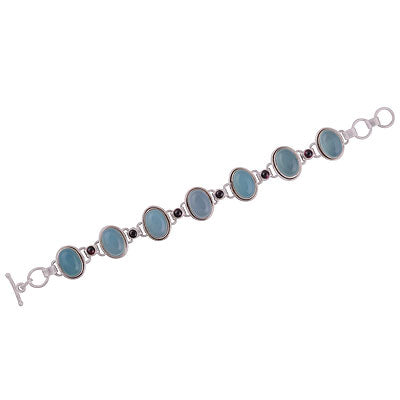 Blue Chalcedony,Garnet - R7400004-12