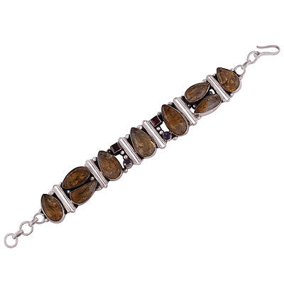 Alluring Fancy Shaped Gemstones Around Amethyst,Garnet,Citrine Multi Shapes 925 Sterling Solid Silver Bracelet - R7400023-3