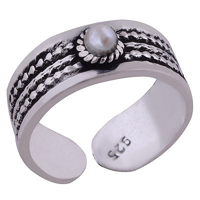 925 STERLING SILVER PEARL TOE RING - R8000041-6