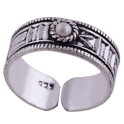 925 STERLING SILVER PEARL TOE RING - R8000048-3