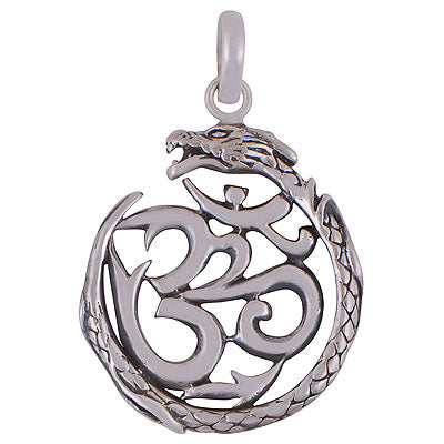 Alluring OM Shaped Handcrafted Work Around Plain 925 Sterling Solid Silver Pendant - R8400001-507