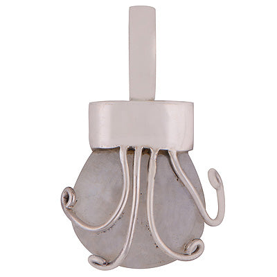 Stunning Silver Work on Gemstone Rainbow Moonstone Pear Shape 925 Sterling Solid Silver Pendant - R8400008-15