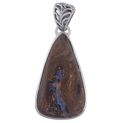 Gorgeous Gemstone Boulder Opal Pear Shape 925 Sterling Solid Silver Pendant - R8400011-18