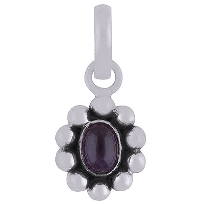 Huge Rawa Work Balls Around Amethyst Oval Shape 925 Sterling Solid Silver Pendant - R8400018-2