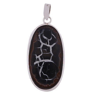 Beautiful Coloured Gemstone Imperial Jasper Oval Shape 925 Sterling Solid Silver Pendant - R8400023-11
