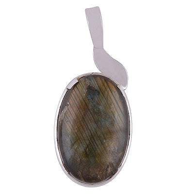 Uniquely designed Labradorite Oval Shape 925 Sterling Solid Silver Pendant - R8400029-4