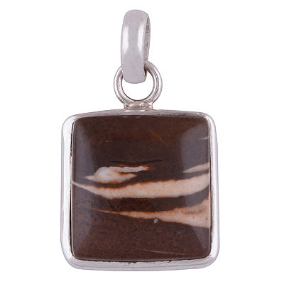 Gorgeous Gemstone Agate Square Shape 925 Sterling Solid Silver Pendant - R8400029-8