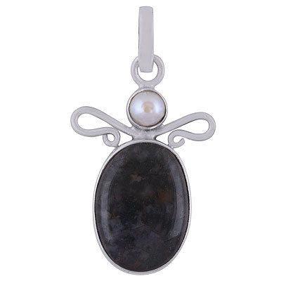 Beautiful Wire Work Around Agate,Pearl Round,Oval Shape 925 Sterling Solid Silver Pendant - R8400034-17