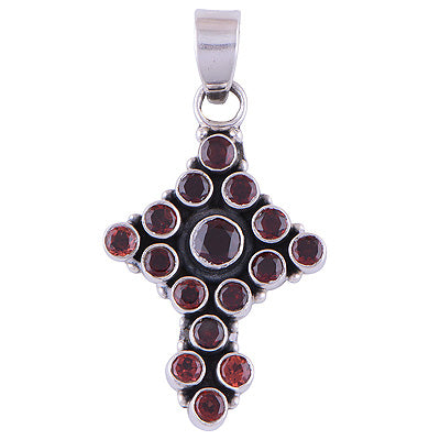 Alluring Cross Charm With Peridot Round,Square Shape 925 Sterling Solid Silver Pendant - R8400052-28