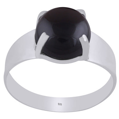 Gorgeous Men's Black Onyx Round Shape 925 Sterling Solid Silver Ring - R8700009-11