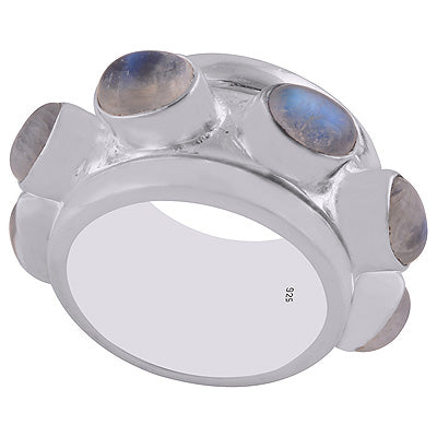 Rainbow Moonstone 925 Sterling Solid Silver Ring - R8900001-131