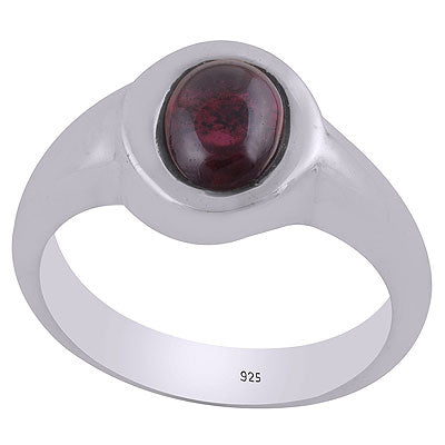 Beautiful Gemstone Garnet Oval Shape 925 Sterling Solid Silver Ring - R8900003-3