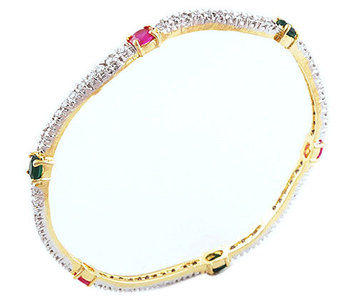10.6gram Green Corundum, Red Corundum, White Cubic Zirconia Fashion Bangles - RB30490001-1