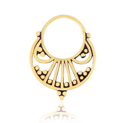 Stunning Handcrafted Work on Plain Solid Brass Nose & Eye Ring - main product photo (RB40270012-1)