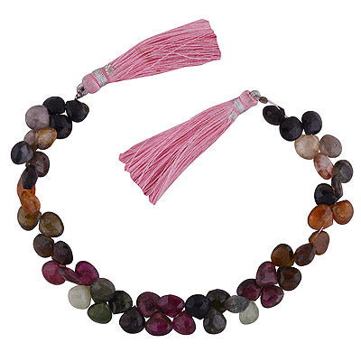 21.5gram Tourmaline Heart Shape Semi Precious Cut Gemstone Beads - RI30880038-5