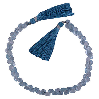 19.4gram Blue Topaz Onion Shape Semi Precious Cut Gemstone Beads - RI30880039-3