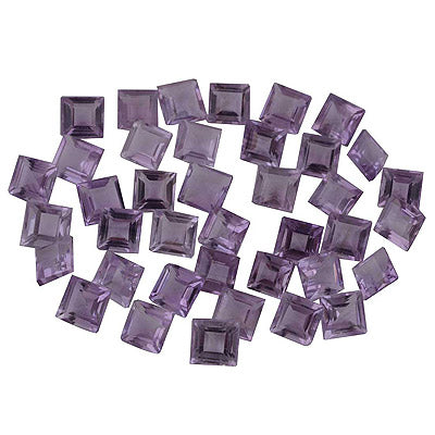 82 Pc Square Natural Amethyst Standard Quality Cut Gemstones (mm size) Lot - RS30600673-18