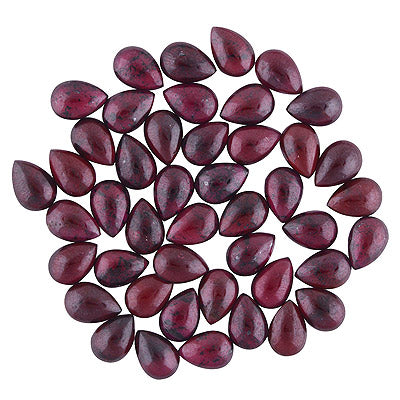 60 Pcs Pear Natural Garnet Standard Quality Cabochon Gemstones (mm size) Lot - RS30801331-18