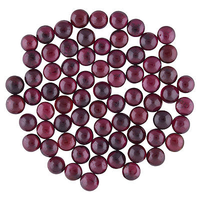 116 Pcs Round Natural Garnet Standard Quality Cabochon Gemstones (mm size) Lot - RS30801331-3