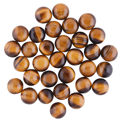 32 Pcs Round Natural Tiger's Eye Standard Quality Cabochon Gemstones (mm size) Lot - RS30801333-4