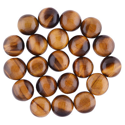 21 Pcs Round Natural Tiger's Eye Standard Quality Cabochon Gemstones (mm size) Lot - RS30801333-5