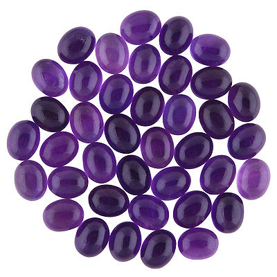 39 Pcs Oval Natural Amethyst Standard Quality Cabochon Gemstones (mm size) Lot - RS30801334-12