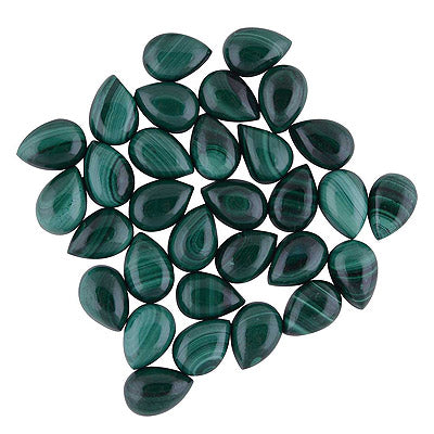 42 Pcs Pear Natural Malachite Standard Quality Cabochon Gemstones (mm size) Lot - RS30801335-18