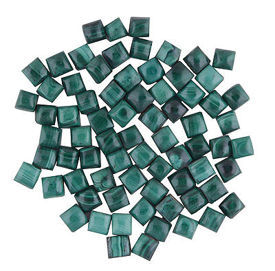 218 Pcs Square Natural Malachite Standard Quality Cabochon Gemstones (mm size) Lot - RS30801335-23