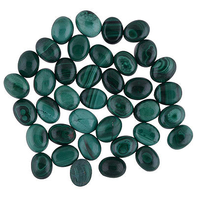 42 Pcs Oval Natural Malachite Standard Quality Cabochon Gemstones (mm size) Lot - RS30801335-9