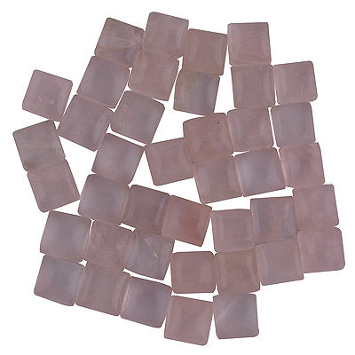61 Pcs Square Natural Rose Quartz Standard Quality Cabochon Gemstones (mm size) Lot - RS30801336-24