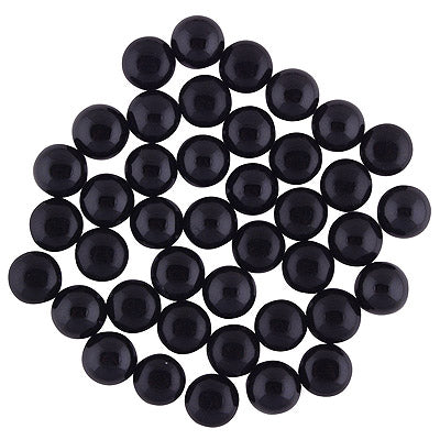 61 Pcs Round Natural Black Onyx Standard Quality Cabochon Gemstones (mm size) Lot - RS30801337-4
