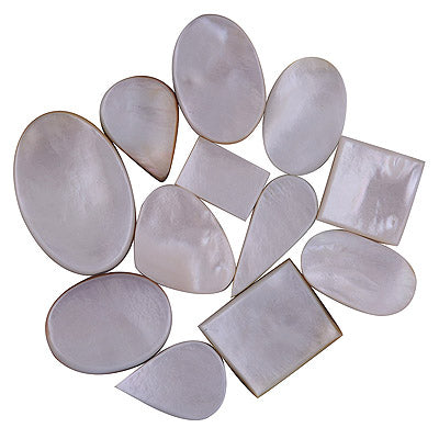 12 Pcs Natural Mother of Pearl Standard Quality Cabochon Gemstones Free Size Lot - RS30900184-34