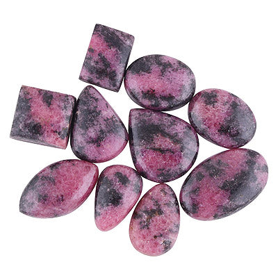10 Pcs Natural Rhodonite Standard Quality Cabochon Gemstones Free Size Lot - RS30900184-44