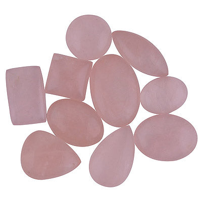 10 Pcs Natural Rose Quartz Standard Quality Cabochon Gemstones Free Size Lot - RS30900184-45
