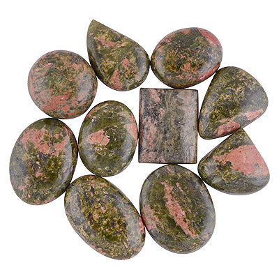 10 Pcs Natural Unakite Standard Quality Cabochon Gemstones Free Size Lot - RS30900184-54