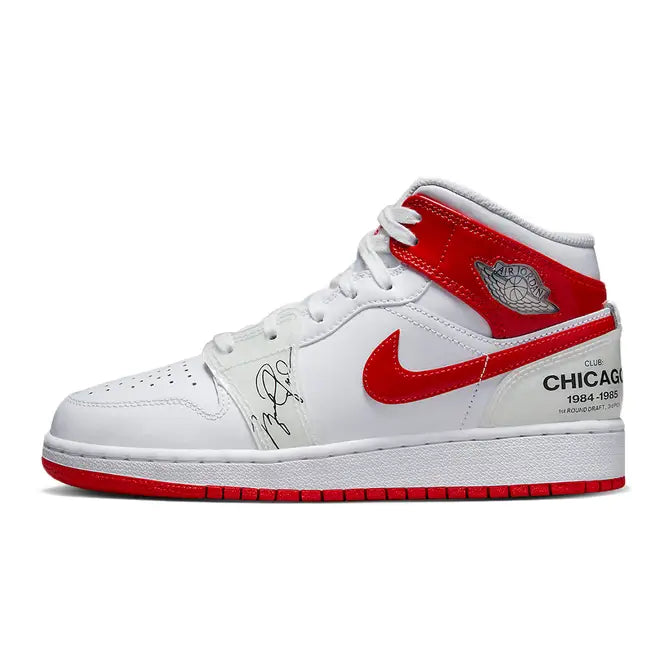 Air Jordan 1 Mid Ss White University Red