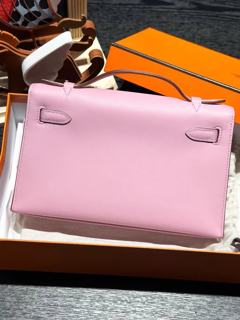 Hermès Kelly Pochette – X9 Mauve Mallow Purple Swift Leather with Palladium Hardware - Zeuskicks