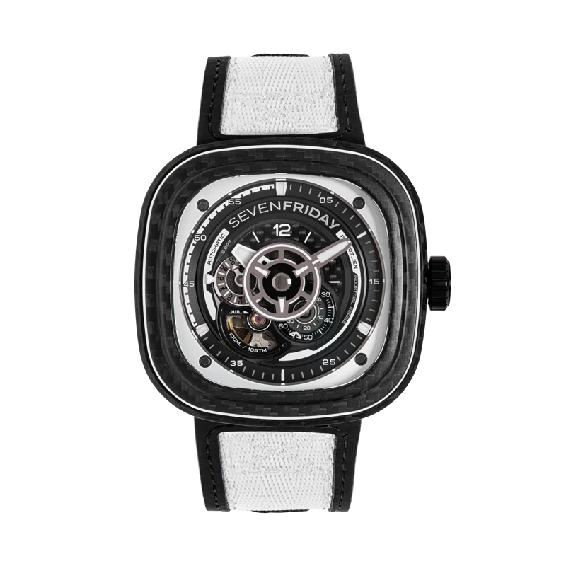 Men’s SevenFriday P3C/07 “White Carbon” Automatic Watch - Zeuskicks