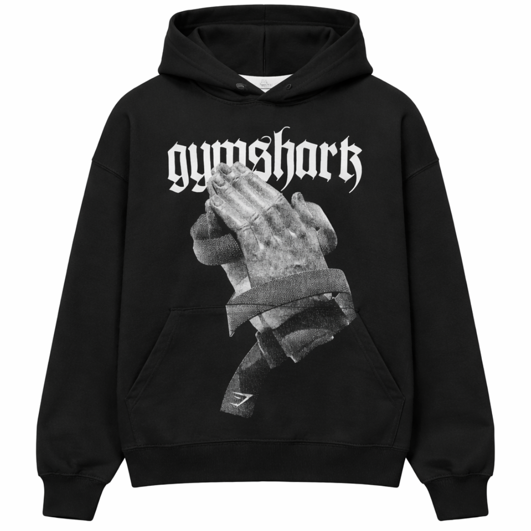 GYMSHARK Prayer Hands Hoodie Black by GYMSHARK