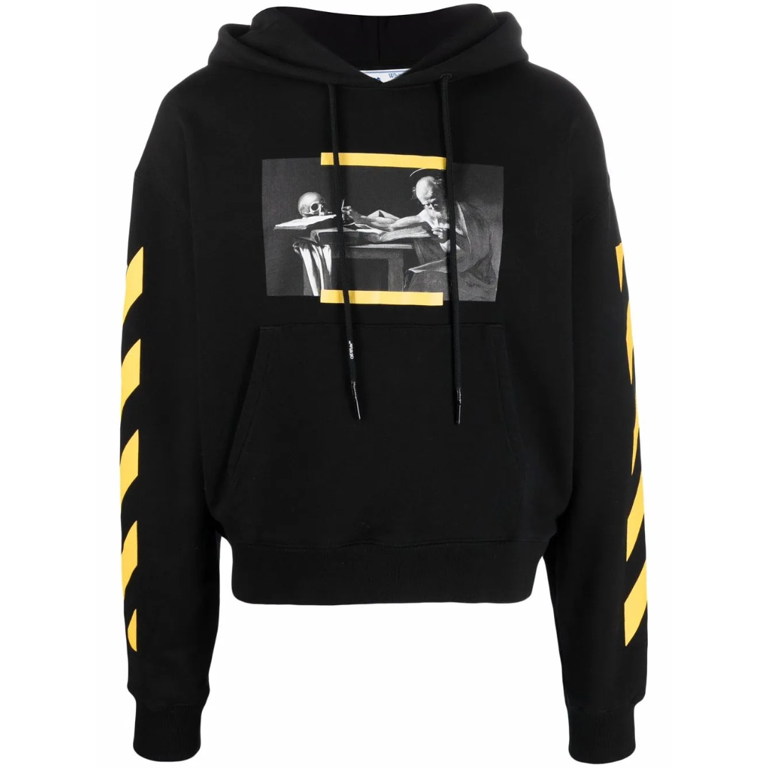 OFF-WHITE CARAVAGGIO PAINTING DIAG HOODIE BLACK by Off White