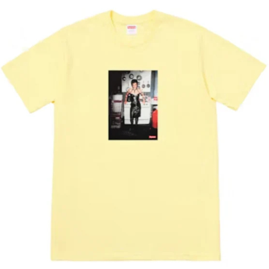 Supreme Nan Goldin Nan as a dominatrix Tee Pale Yellow by SUPREME