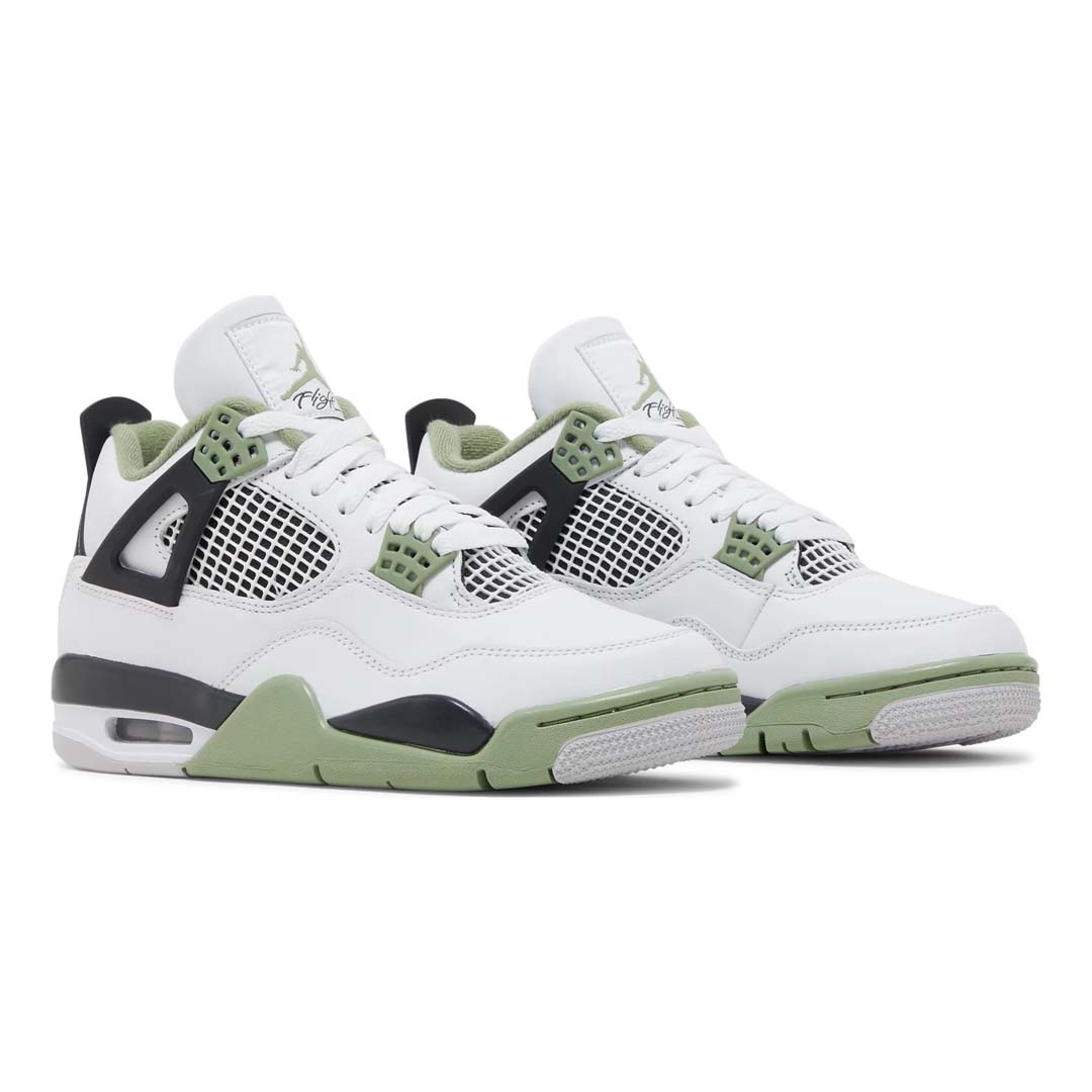 Air Jordan 4 Retro White Oil Green Dark