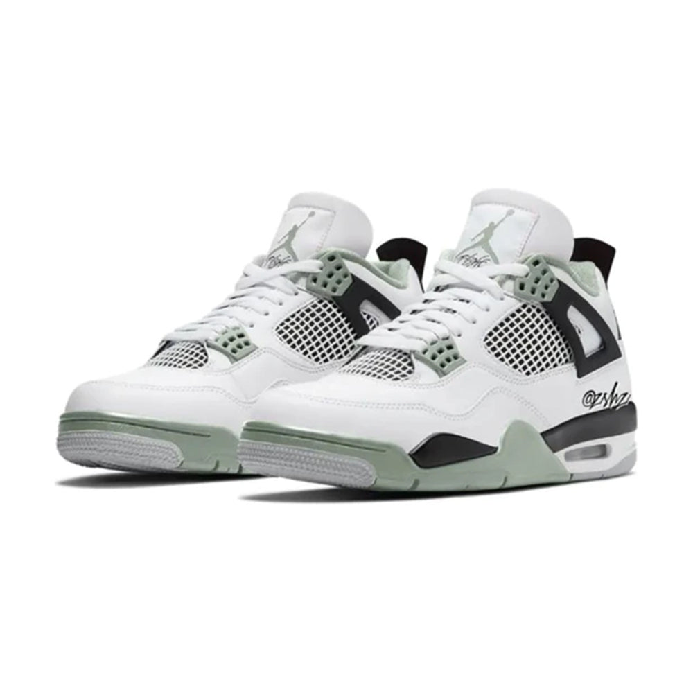 Air Jordan 4 Retro White Oil Green Dark